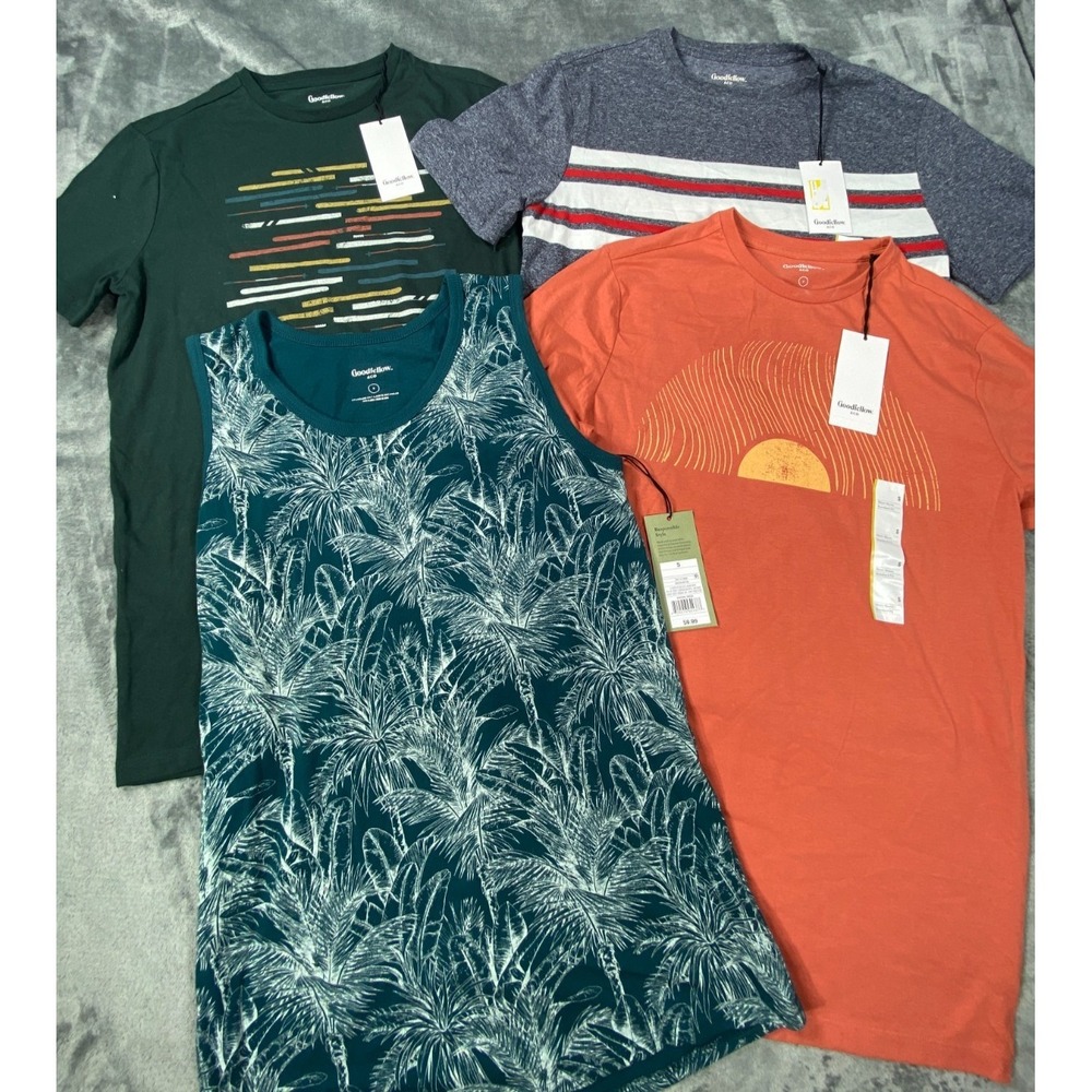 NEW Lot Of 3 Goodfellow & Co Shirts Mens Small Graphic‎ Print Crew Neck Summer